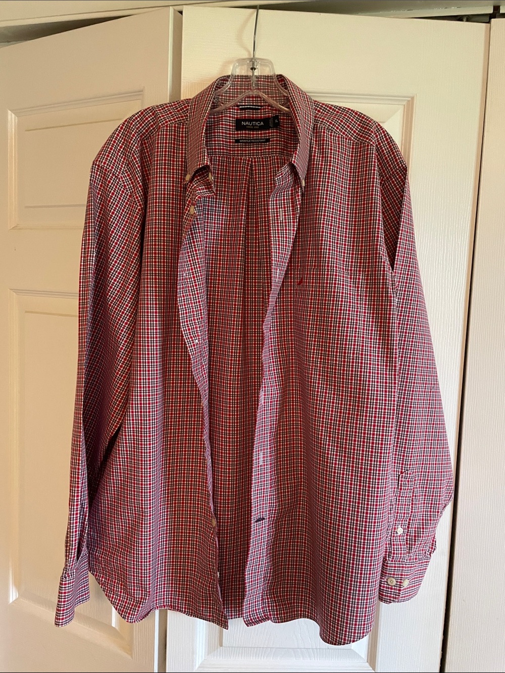 Nautica Men's Red & Blue Mini-Check Button-Down Shirt